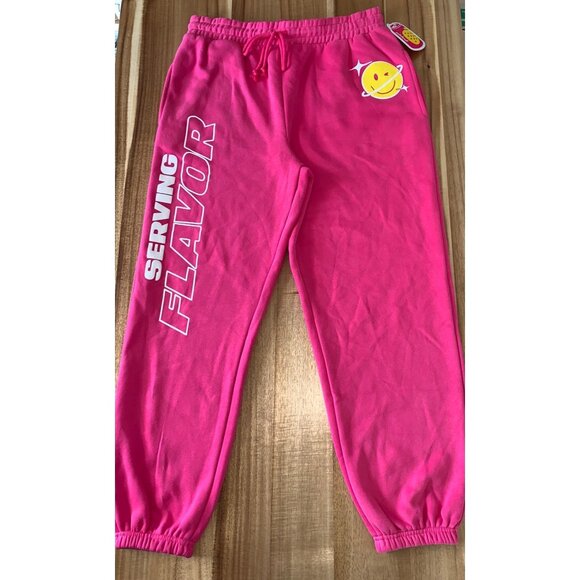 Poppi Womens Serving Flavor Print Pink Jogger Sweatpants With Pockets Size Large - Picture 2 of 13